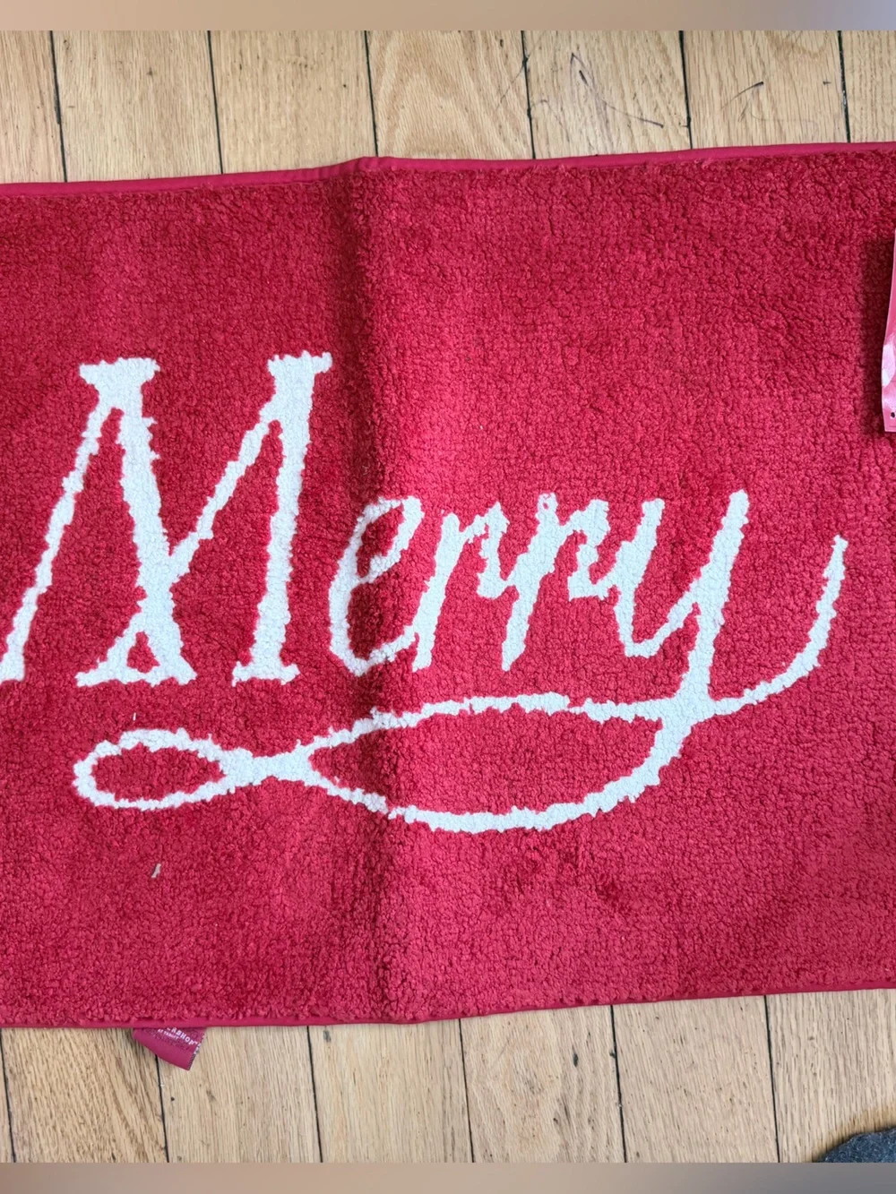 Red Waffle-Texture Bath Mat (2 mat)17in x 24in